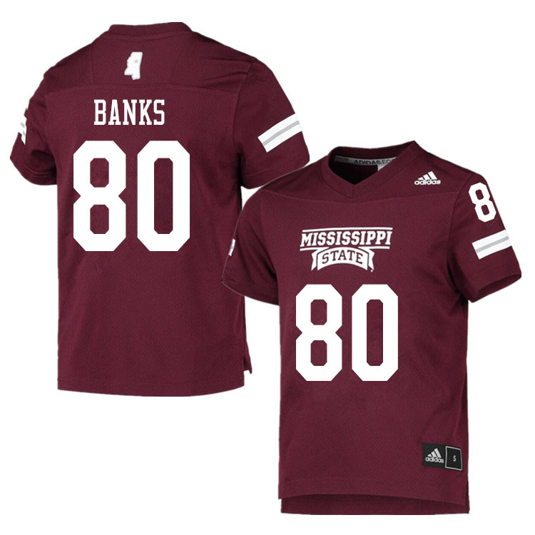Men #80 Jay Banks Mississippi State Bulldogs College Football Jerseys Sale-Maroon
